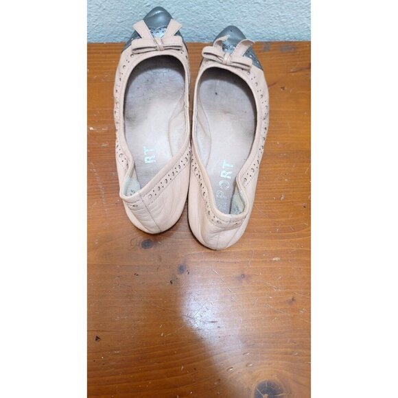 Report Ballet Flats With Bow & Silver Toe Cap Womens Size 8.5 - Picture 3 of 9